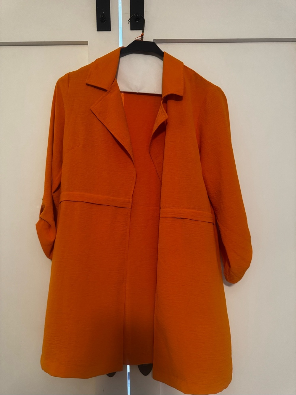 Soho Apparel Orange Open-Front Relaxed Blazer